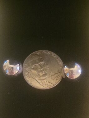 Large Classic Sterling Silver Ball Stud Earrings - Silver